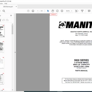 Manitou 5800 SERIES 3 STAGE MAST Parts Manual - PDF DOWNLOAD