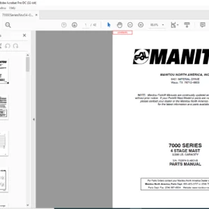 Manitou 7000 SERIES 4 STAGE MAST Parts Manual - PDF DOWNLOAD