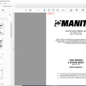 Manitou 7300 SERIES K7300 3 STAGE MAST Parts Manual - PDF DOWNLOAD