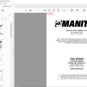 Manitou 7500 SERIES K7502-K7504 3 STAGE MAST Parts Manual - PDF DOWNLOAD