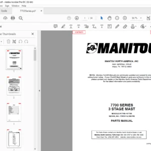 Manitou 7700 SERIES K7705-K7725 3 STAGE MAST Parts Manual - PDF DOWNLOAD