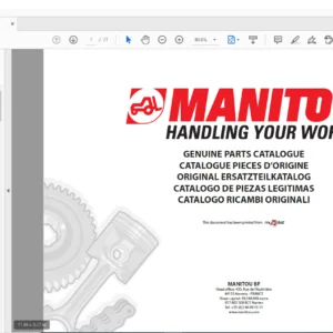 Manitou 78 SEC2 Parts Catalogue Manual - PDF DOWNLOAD