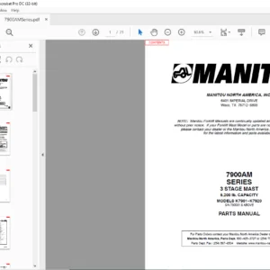 Manitou 7900AM SERIES K7901-K7920 3 STAGE MAST Parts Manual - PDF DOWNLOAD