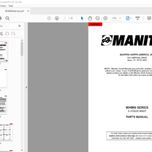 Manitou 804866 SERIES 3 STAGE MAST Parts Manual - PDF DOWNLOAD