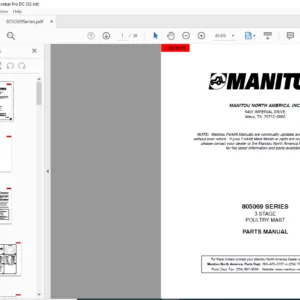 Manitou 805069 SERIES 3 STAGE POULTRY MAST Parts Manual - PDF DOWNLOAD