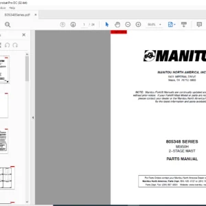 Manitou 805348 SERIES MSI50H 2-STAGE MAST Parts Manual - PDF DOWNLOAD