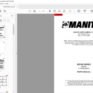 Manitou 805358 SERIES MSI50H 3-STAGE MAST Parts Manual - PDF DOWNLOAD