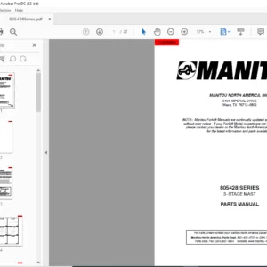 Manitou 805428 SERIES 3-STAGE MAST Parts Manual - PDF DOWNLOAD