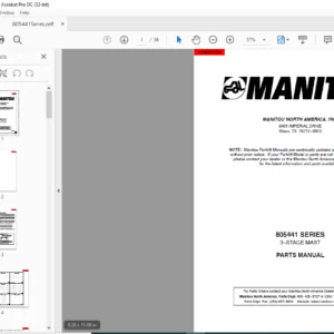 Manitou 805441 SERIES 3 STAGE MAST Parts Manual - PDF DOWNLOAD