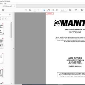 Manitou 8500 SERIES SCISSOR EXTENSION 2 STAGE MAST Parts Manual - PDF DOWNLOAD