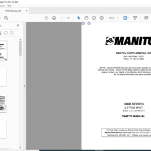 Manitou 9400 SERIES 2 STAGE MAST Parts Manual - PDF DOWNLOAD