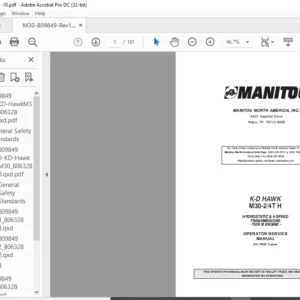 Manitou K-D HAWK M30-24T H Operator Manual - PDF DOWNLOAD