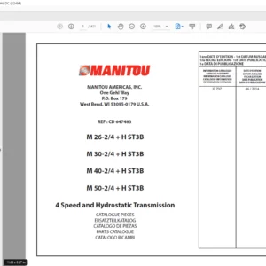 Manitou M 26-2/4 + H ST3B M 30-2/4 + H ST3B M 40-2/4 + H ST3B M 50-2/4 + H ST3B Parts Manual