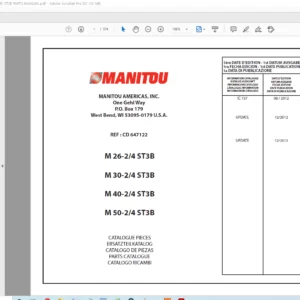 Manitou M 26-2/4 ST3B M 30-2/4 ST3B M 40-2/4 ST3B M 50-2/4 ST3B Parts Manual