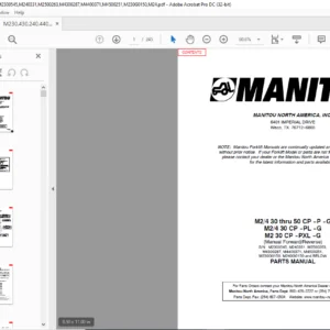 Manitou M24 30 thru 50 CP-P-G M24 30 CP-PL-G M2 30 CP-PXL-G Parts Manual - PDF DOWNLOAD