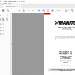 Manitou M30/40/50-2T H L M30/40/50-4T H L TIER III TURBO ENGINES Operator Manual - PDF DOWNLOAD