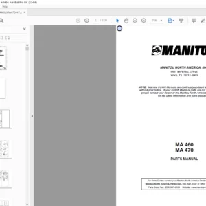 Manitou MA 460 MA 470 Parts Manual - PDF DOWNLOAD