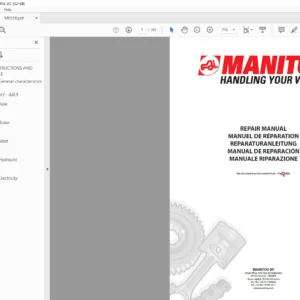 Manitou ME315 ME316 ME318 ME320 Series 2 Repair Manual - PDF DOWNLOAD