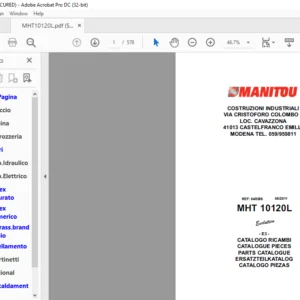 Manitou MHT 10120L Evolution E3 Parts Catalogue Manual - PDF DOWNLOAD