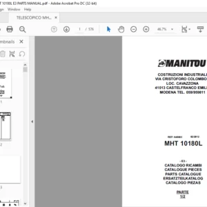 Manitou MHT 10180L E3 Parts Catalogue Manual - PDF DOWNLOAD