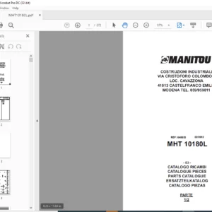 Manitou MHT 10180L E3 Parts Catalogue Manual - PDF DOWNLOAD