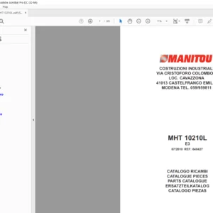 Manitou MHT 10210L E3 Parts Catalogue Manual - PDF DOWNLOAD