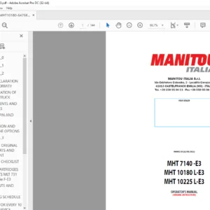 Manitou MHT 7140-E3 MHT 10180 L-E3 MFT 10225 L-E3 Operator's Manual - PDF DOWNLOAD