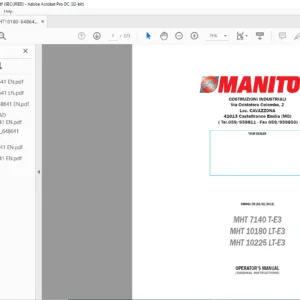 Manitou MHT 7140 T-E3 MHT 10180 LT-E3 MHT 10225 LT-E3 Operator's Manual - PDF DOWNLOAD