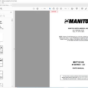 Manitou MHT10120 M SERIES - E3 Parts Manual - PDF DOWNLOAD
