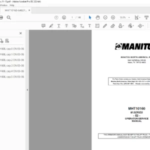 Manitou MHT10160 M Series E2 Operator Manual - PDF DOWNLOAD