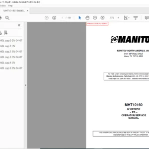 Manitou MHT10160 M Series E3 Operator Service Manual - PDF DOWNLOAD