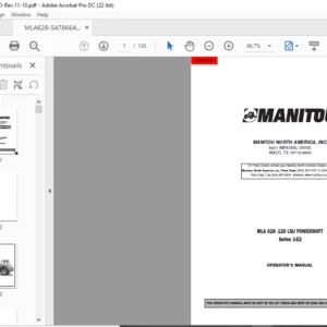 Manitou MLA 628-120 LSU POWERSHIFT Series 3-E2 Operator's Manual - PDF DOWNLOAD
