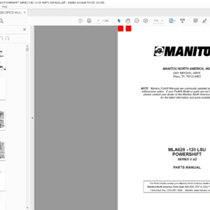 Manitou MLA628-120 LSU POWERSHIFT SERIES 3-E2 Parts Manual - PDF DOWNLOAD