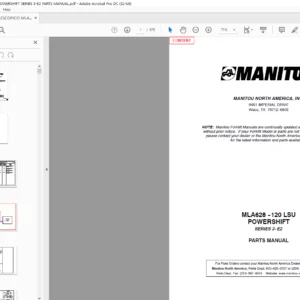 Manitou MLA628 --120 LSU POWERSHIFT SERIES 3-E2 Parts Manual - PDF DOWNLOAD