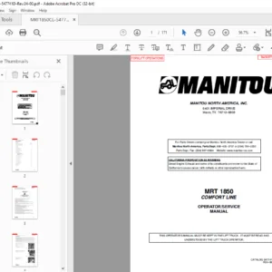 Manitou MLT 1850 Comfort Line Operator Service Manual - PDF DOWNLOAD