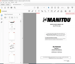 Manitou MLT 629 633 Series 1 Operators Manual - PDF DOWNLOAD