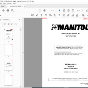Manitou MLT 629 633 Series 1 Operators Manual - PDF DOWNLOAD