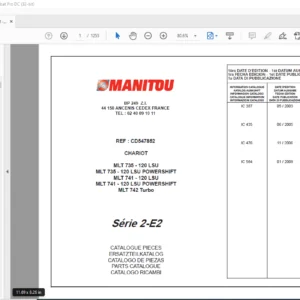 Manitou MLT 735-120 LSU Powershift MLT 741-120 LSU Powershift MLT 742 Turbo Parts Manual