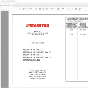Manitou MLT 735-120 LSU Powershift MLT 741-120 LSU Powershift MLT Turbo Serie 2-E2 Parts Manual