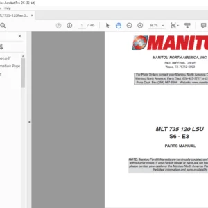 Manitou MLT 735 120 LSU S6-E3 Parts Manual - PDF DOWNLOAD