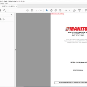Manitou MLT 735-120 LSU Series 4-E3 Operator's Manual - PDF DOWNLOAD