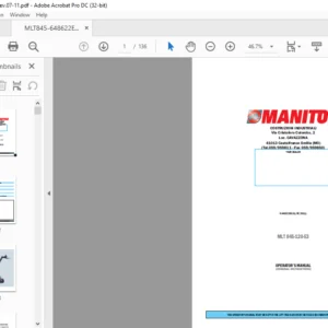 Manitou MLT 845-120-E3 Operator's Manual - PDF DOWNLOAD