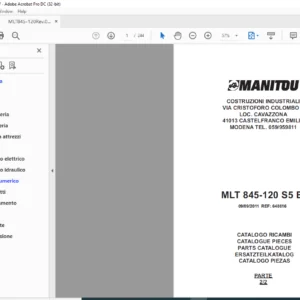 Manitou MLT 845-120 S5 E3 Parts Catalogue Manual - PDF DOWNLOAD