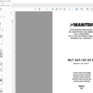 Manitou MLT 845-120 S5 E3 Parts Manual - PDF DOWNLOAD