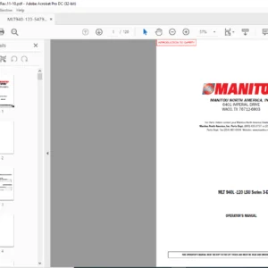 Manitou MLT 940L-120 LSU Series 3-E3 Operator's Manual - PDF DOWNLOAD