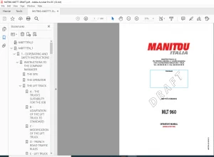 Manitou MLT 960 Operator's Manual - PDF DOWNLOAD