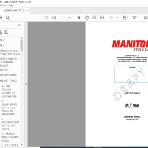 Manitou MLT 960 Operator's Manual - PDF DOWNLOAD