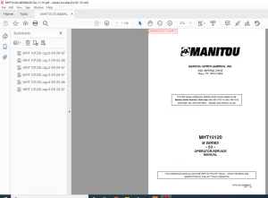 Manitou MLT10120 M Series E3 Operator Service Manual - PDF DOWNLOAD