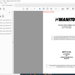 Manitou MLT10120 M Series E3 Operator Service Manual - PDF DOWNLOAD