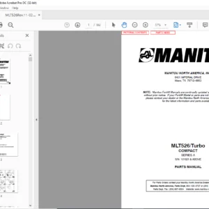 Manitou MLT526 Turbo COMPACT SERIES A Parts Manual - PDF DOWNLOAD